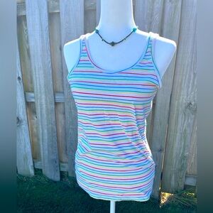 SO Favorite Tank Top Rainbow 🌈 Stripe Size XL